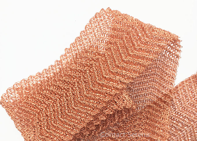 4 Strand 0.15MM Knitted Wire Mesh Pure Copper Round Flat Wire SGS Certificated