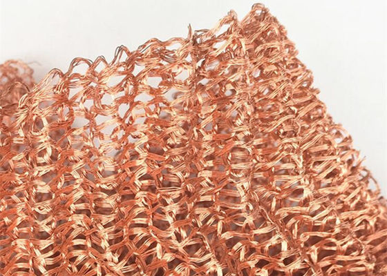 China 4 Strand 0.15MM Knitted Wire Mesh Pure Copper Round Flat Wire SGS Certificated supplier