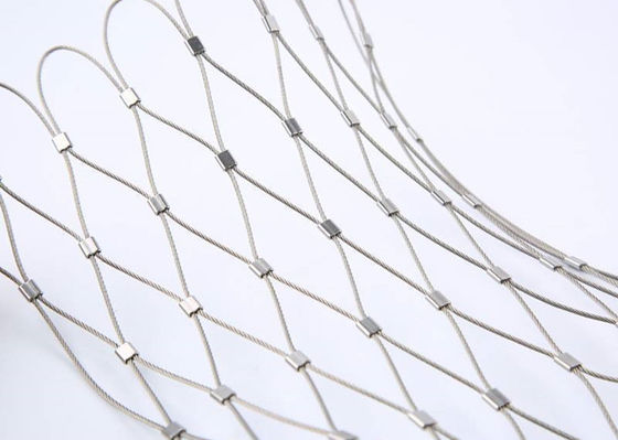 China 7 X 7 Wire Rope Netting , Stainless Steel Rope Mesh For Aviary Zoo Enclosure supplier