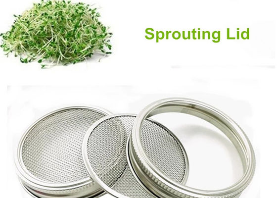 China 16oz 30oz Glass Wide Mouth Mason Jars Stainless Steel Sprouting Mesh Lid supplier