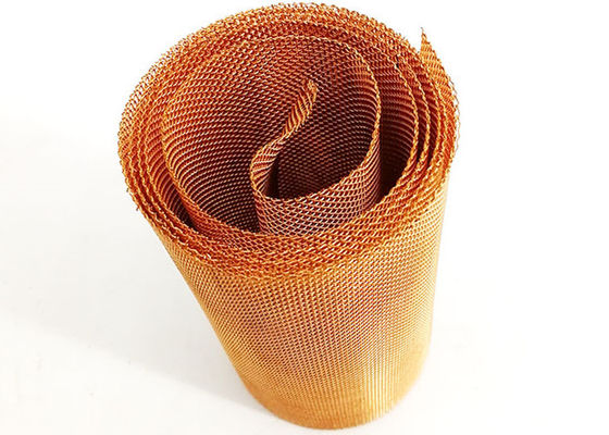 China Magnetic 200 Mesh Red Pure Copper Wire Mesh Screen For Shielding supplier